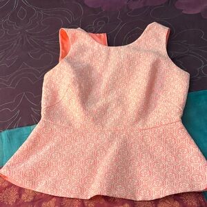 Pink Sleeveless Peplum Top